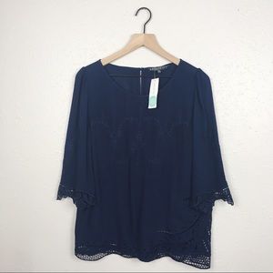Stitch fix Diaz embroidery & crochet blouse